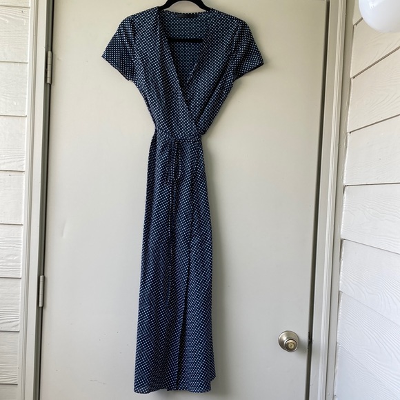 Jenni Kayne Polka Dot Cotton Wrap Style Dress - Picture 2 of 9